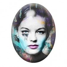 Cabochon en Verre Illustré Romy Schneider Street Art 13x18, 18x25 ou 30x40mm  pour la Création de Bijoux Fantaisie - DIY