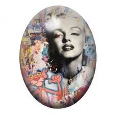 Cabochon en Verre Illustré Marilyn Monroe Street Art 13x18, 18x25 ou 30x40mm  pour la Création de Bijoux Fantaisie - DIY