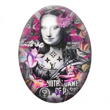 Cabochon en Verre Illustré La Joconde Street Art 13x18, 18x25 ou 30x40mm  pour la Création de Bijoux Fantaisie - DIY