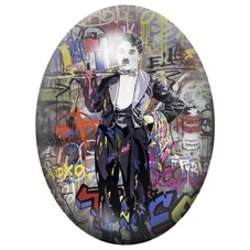 Cabochon en Verre Illustré Homme en Costume sur Mur de Graffiti 13x18, 18x25 ou 30x40mm pour la création de bijoux fantaisie - D