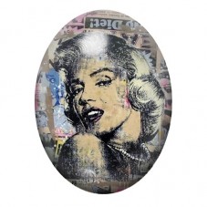 Cabochon en Verre Illustré Marilyn Monroe Street Art 13x18, 18x25 ou 30x40mm  pour la Création de Bijoux Fantaisie - DIY
