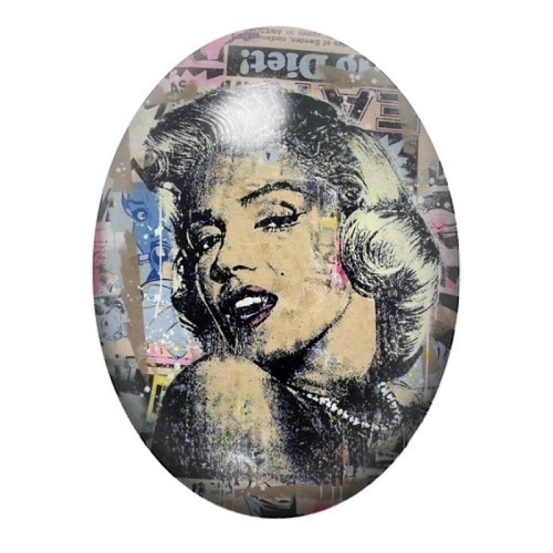 Cabochon en Verre Illustré Marilyn Monroe Street Art 13x18, 18x25 ou 30x40mm
