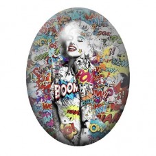 Cabochon en Verre Illustré Marilyn Monroe en Collage Bande Dessinée 13x18, 18x25 ou 30x40mm pour la création de bijoux fantaisie