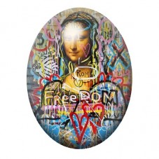 Cabochon en Verre Illustré Homme Freedom en Collage Graffiti 13x18, 18x25 ou 30x40mm pour la création de bijoux fantaisie - DIY