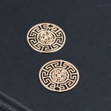 20 Breloques Pendentif Doré Estampe Filigrane Ajouré 13mm