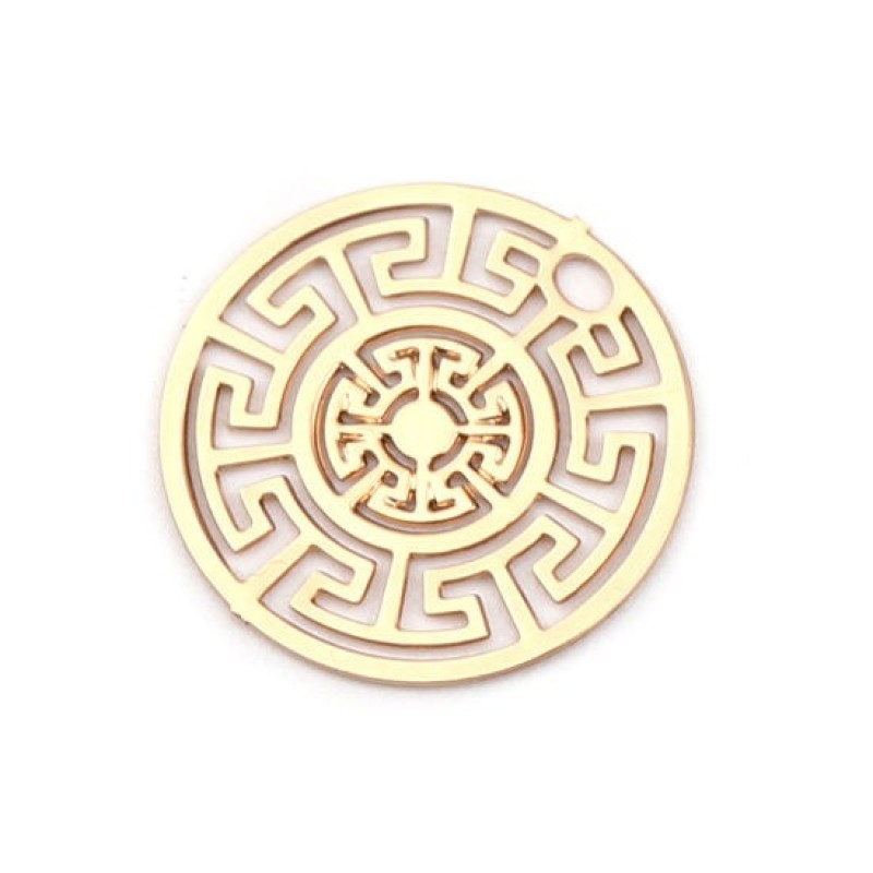 20 Breloques Pendentif Doré Estampe Filigrane Ajouré 13mm