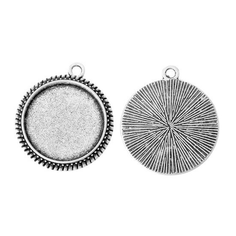 Support Pendentif Argenté pour Cabochon 16mm