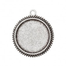 Support Pendentif Argenté pour Cabochon 16mm