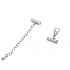 2 Kits Fermoirs Coulissant Glissière Argenté en Acier Inoxydable 10 ou 20mm pour Tissage Bracelet Miyuki