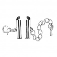 2 Kits Fermoirs Coulissant Glissière Argenté en Acier Inoxydable 10 ou 20mm pour Tissage Bracelet Miyuki