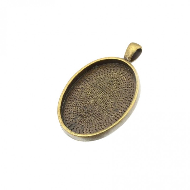 Support Pendentif Bronze pour Cabochon 18x25mm