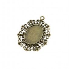 Support Pendentif Bronze pour Cabochon 18x25mm pour la Création de Bijoux Fantaisie - DIY