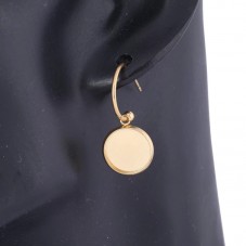 1 Paire de Support Boucle d'Oreille en Acier Inoxydable Doré pour Cabochon 12mm