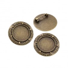 Support Broche Bronze pour Cabochon 20mm pour la Création de Bijoux Fantaisie - DIY