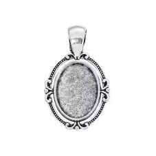 Support Pendentif Argenté pour Cabochon 13x18mm pour la Création de Bijoux Fantaisie - DIY