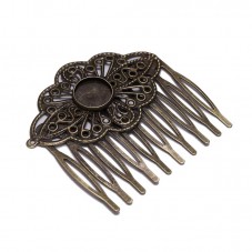 Support en Métal Épingle à Cheveux Barrette Bronze pour Cabochon 12mm pour la Création de Bijoux Fantaisie - DIY