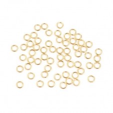 100 Anneaux de Jonction en Acier Inoxydable Doré 3mm