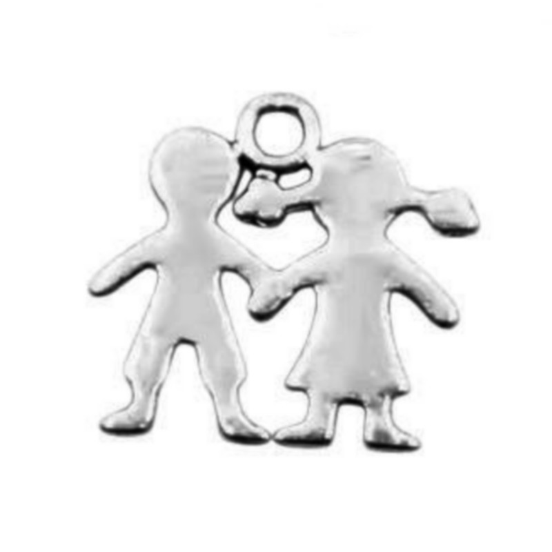 4 Breloques Enfants Fille Garçon École 28x20mm