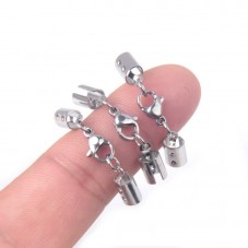 2 Fermoirs Embouts Attaches en Acier Inoxydable pour Cordon 2, 3 ou 4mm