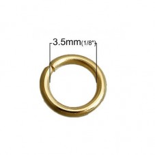 50 Anneaux de Jonction en Acier Inoxydable Doré 5mm