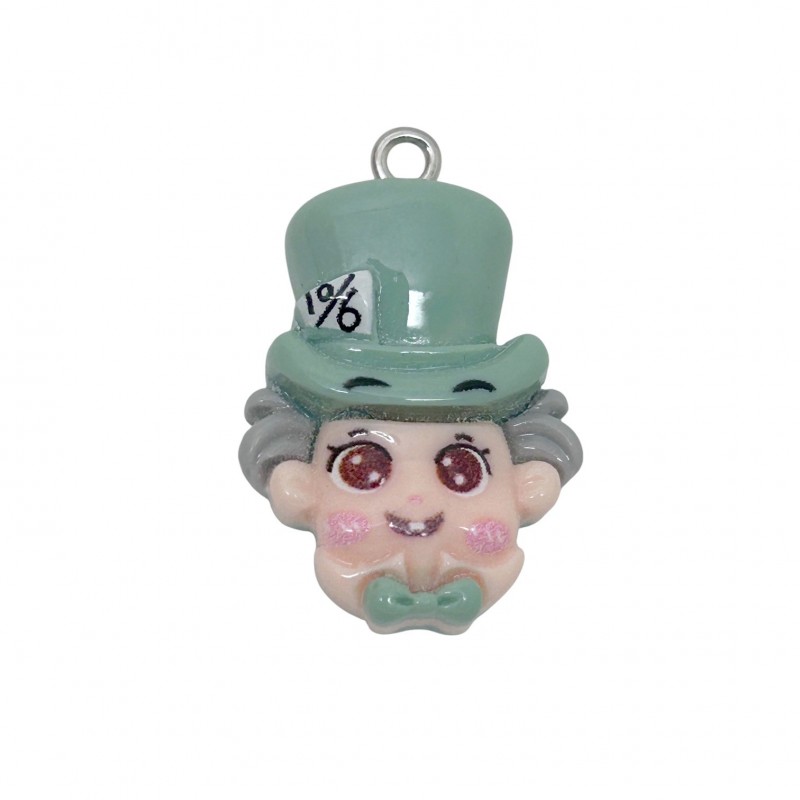 Breloque Chapelier Alice au Pays des Merveilles en Résine 28x19mm
