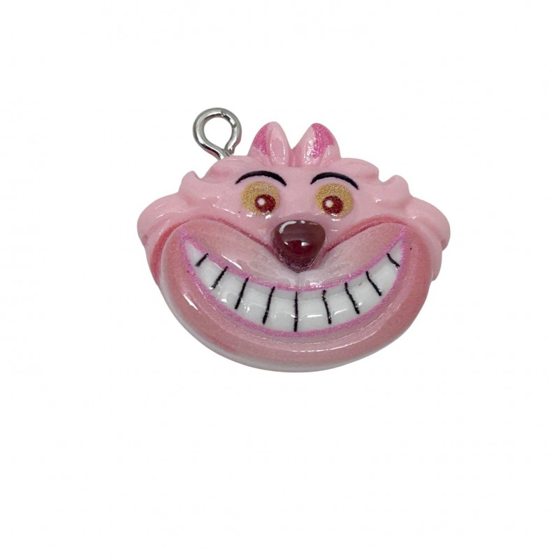 Breloque Chat du Cheshire Alice au Pays des Merveilles en Résine 21x25mm