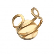 Support Bague Ajustable Doré en Acier Inoxydable pour Cabochon 12mm