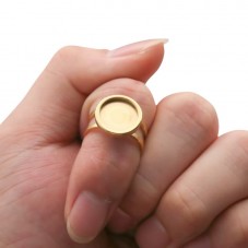 Support Bague Ajustable Doré en Acier Inoxydable pour Cabochon 12mm