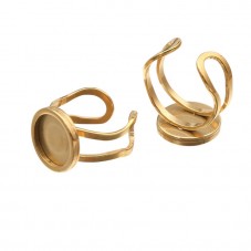 Support Bague Ajustable Doré en Acier Inoxydable pour Cabochon 12mm