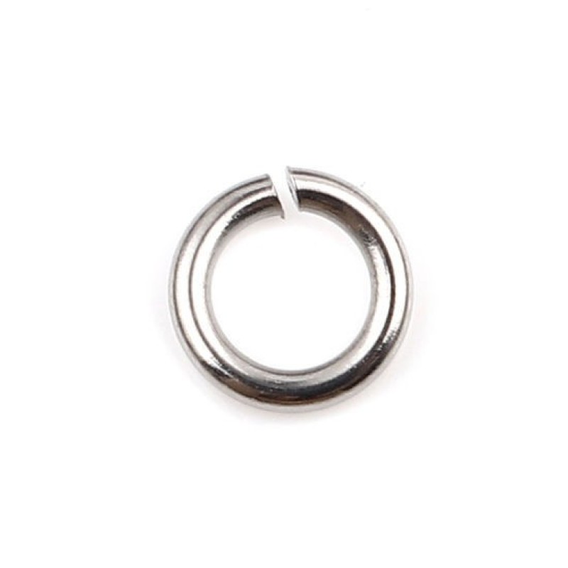 100 Anneaux de Jonction en Acier Inoxydable Argenté 5mm