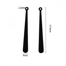 Breloque Pendentif Goutte Long Plat Noir 37x4mm
