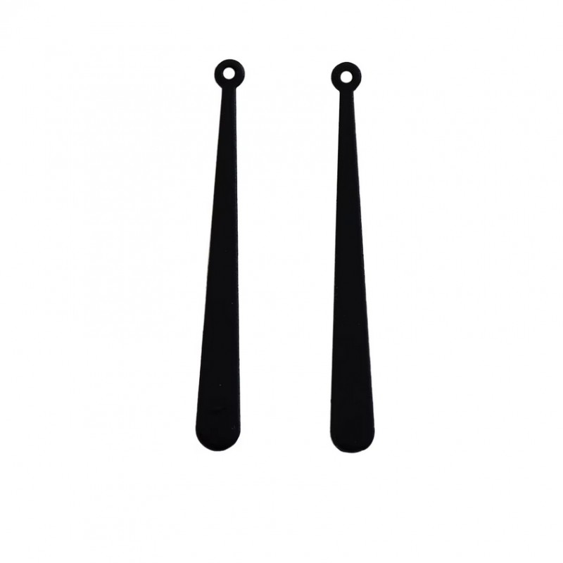 Breloque Pendentif Goutte Long Plat Noir 37x4mm