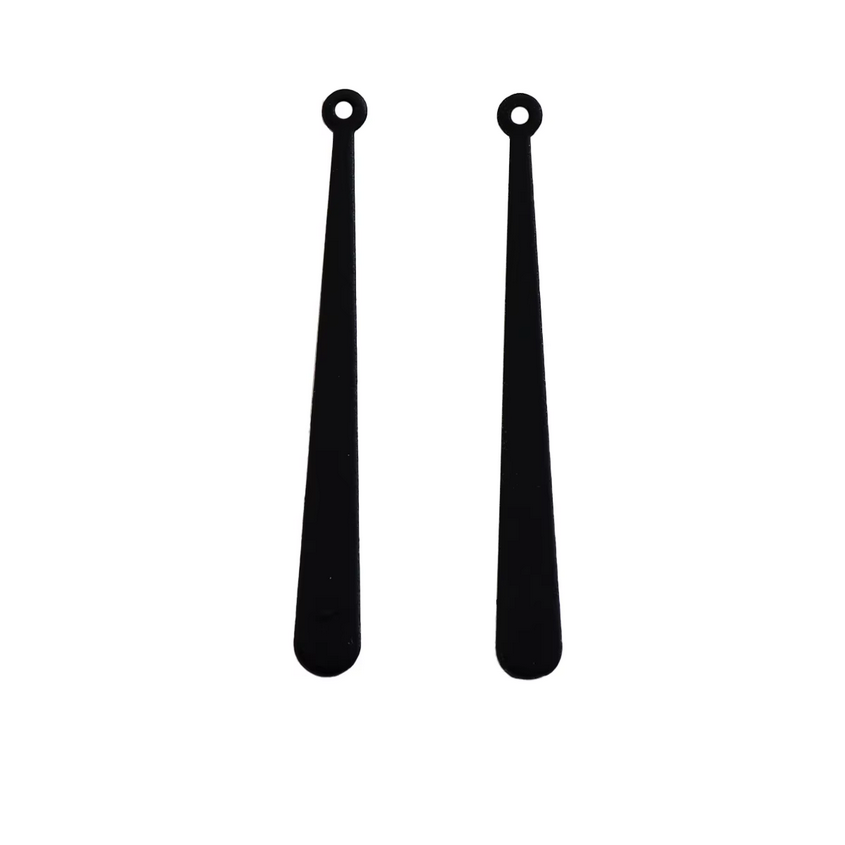 Breloque Pendentif Goutte Long Plat Noir 37x4mm
