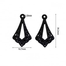 Breloque Pendentif Goutte Ajouré Noir 30x16mm