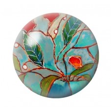 Cabochon en Verre Illustré Fleurs 12 à 25mm pour la création de bijoux fantaisie - DIY