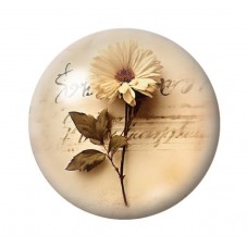 Cabochon en Verre Illustré Fleurs 12 à 25mm pour la création de bijoux fantaisie - DIY