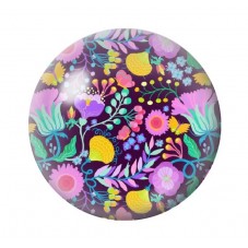 Cabochon en Verre Illustré Fleurs 12 à 25mm pour la création de bijoux fantaisie - DIY