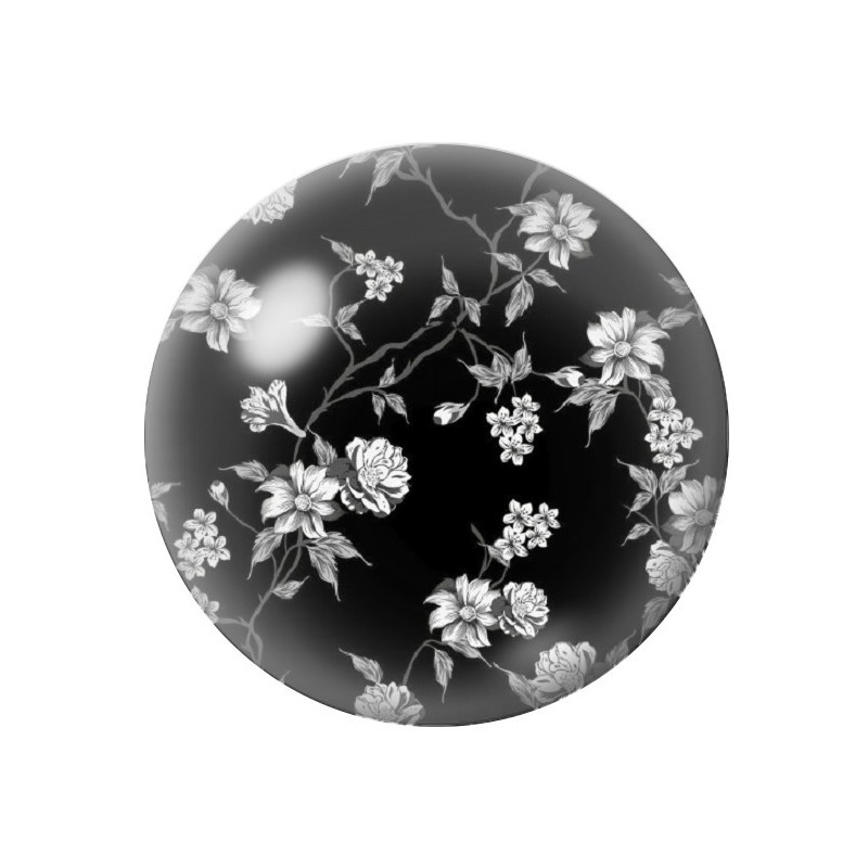 Cabochon en Verre Illustré Fleurs 12 à 25mm