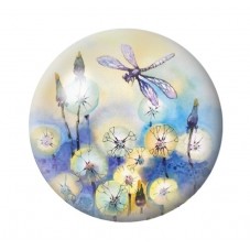 Cabochon en Verre Illustré Fleurs 12 à 25mm pour la création de bijoux fantaisie - DIY