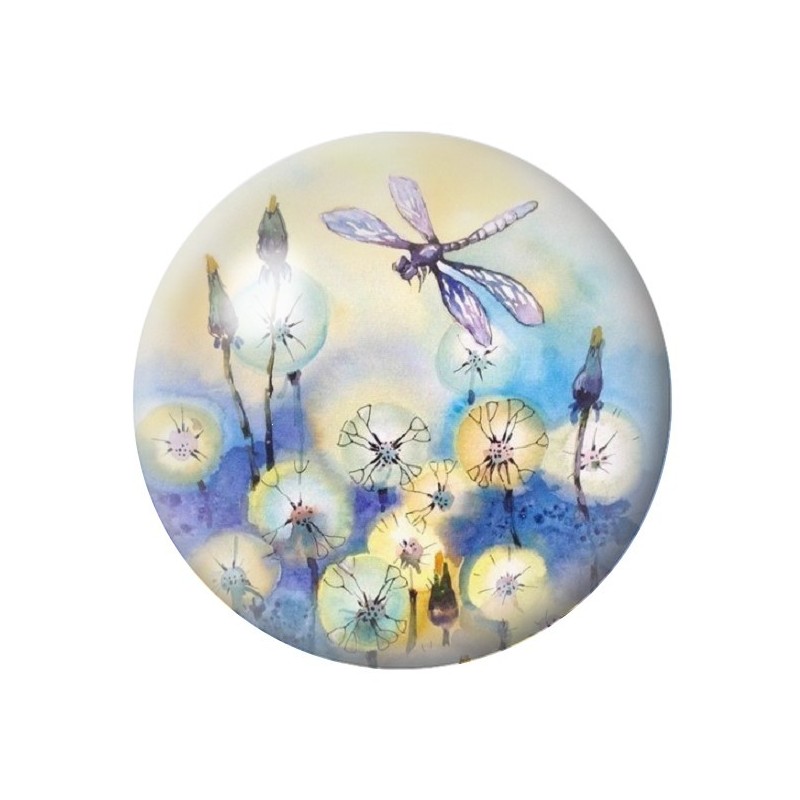 Cabochon en Verre Illustré Fleurs 12 à 25mm