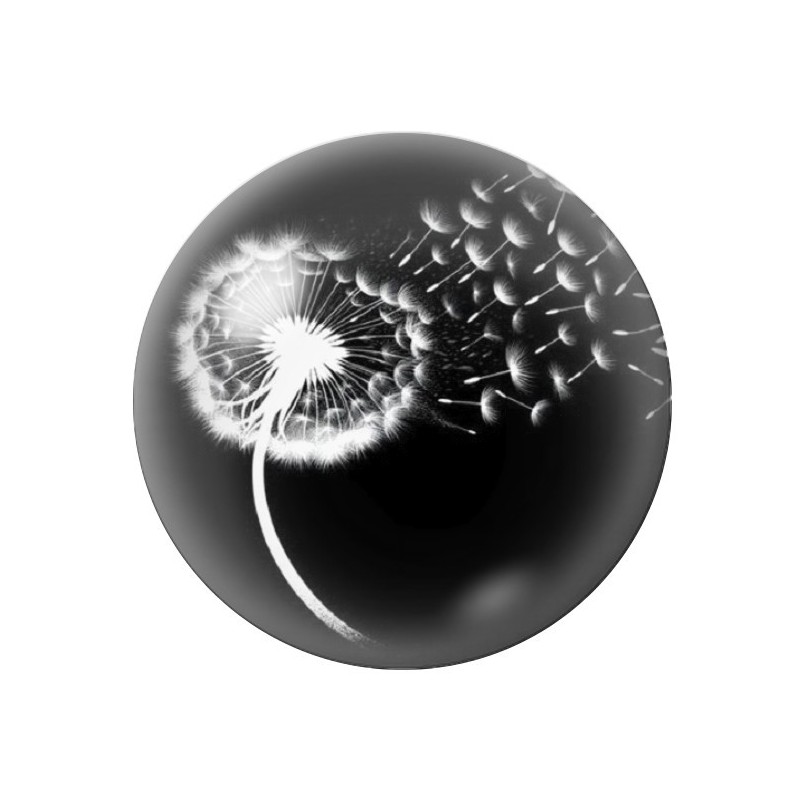 Cabochon en Verre Illustré Fleurs 12 à 25mm