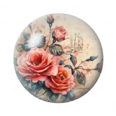 Cabochon en Verre Illustré Fleurs 12 à 25mm pour la création de bijoux fantaisie - DIY