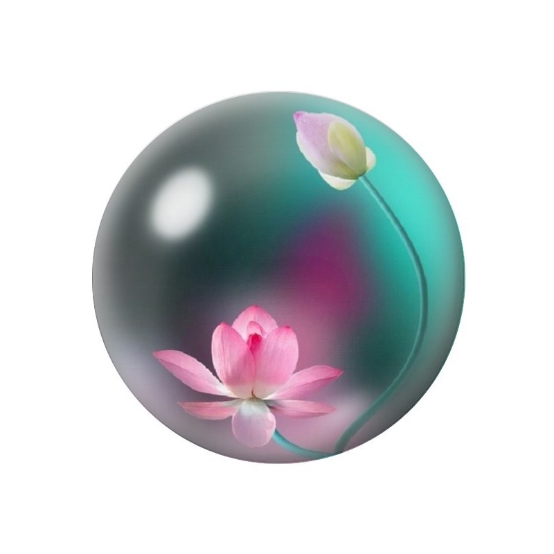 Cabochon en Verre Illustré Fleurs 12 à 25mm