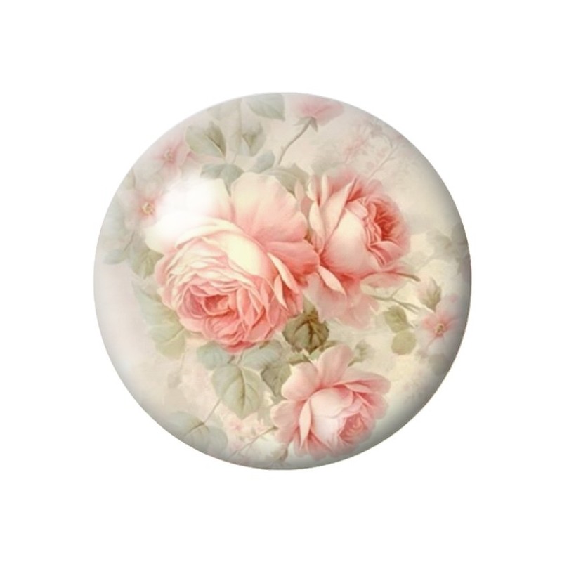 Cabochon en Verre Illustré Fleurs 12 à 25mm