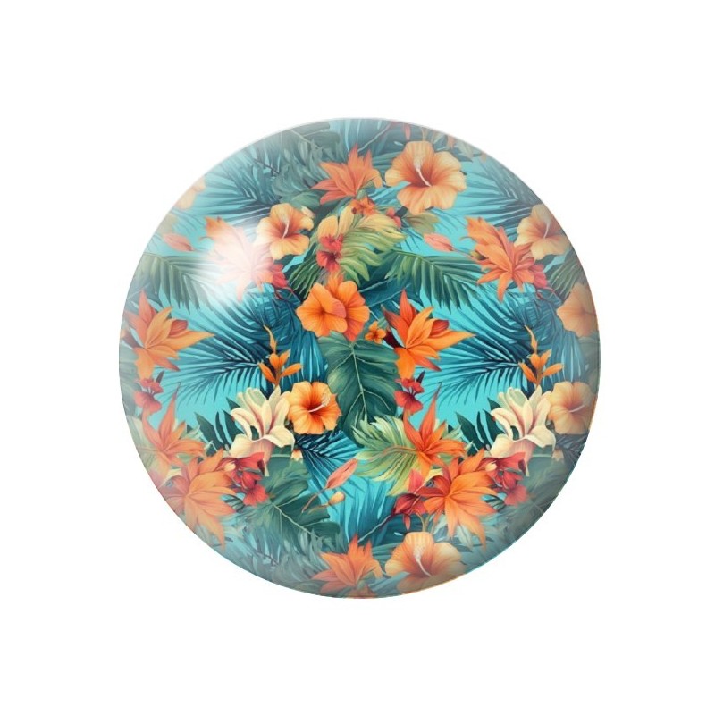 Cabochon en Verre Illustré Fleurs 12 à 25mm