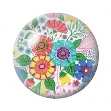 Cabochon en Verre Illustré Fleurs 12 à 25mm pour la création de bijoux fantaisie - DIY