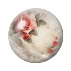 Cabochon en Verre Illustré Fleurs 12 à 25mm pour la création de bijoux fantaisie - DIY