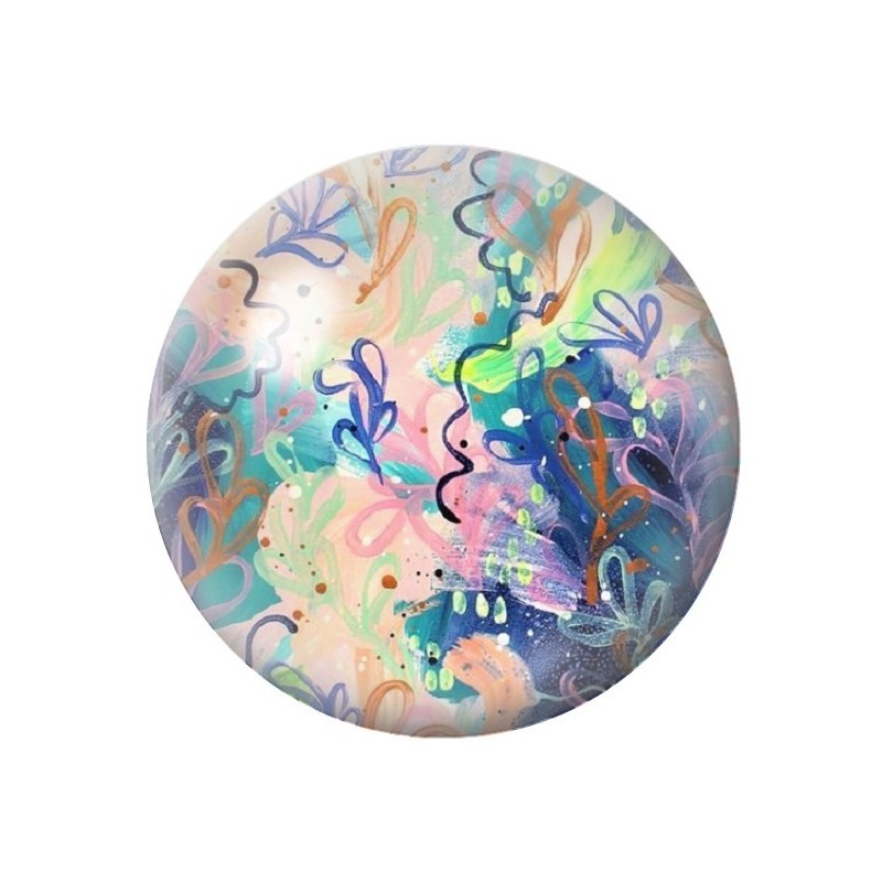 Cabochon en Verre Illustré Fleurs 12 à 25mm