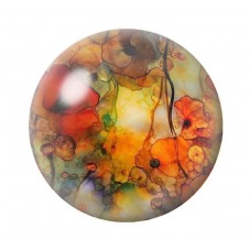 Cabochon en Verre Illustré Fleurs 12 à 25mm pour la création de bijoux fantaisie - DIY
