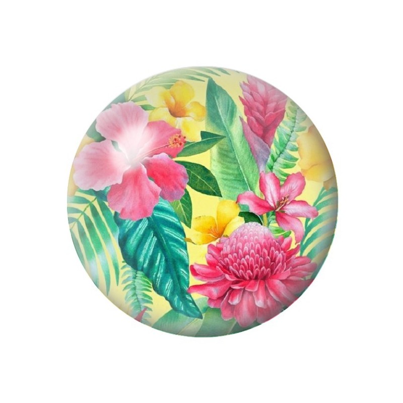 Cabochon en Verre Illustré Fleurs 12 à 25mm